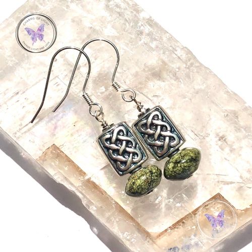 Silver Celtic Russian Serpentine Earrings